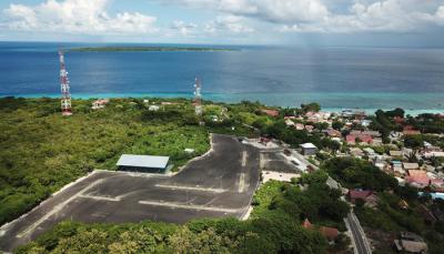 Foto udara kawasan wisata Titik Nol Sulawesi Pantai Bira , Kabupaten Bulukumba, Sulawesi Selatan, Sabtu (26/6/2021).