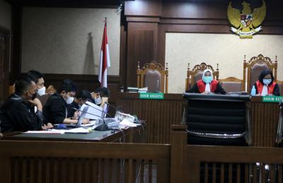 Sidang lanjutan kasus korupsi asuransi Jiwasraya di Pengadilan Tipikor Jakarta,  Senin (28/6/2021).
