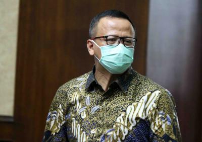 Terdakwa kasus dugaan suap izin ekspor benih lobster tahun 2020 Edhy Prabowo menjalani sidang pembacaan tuntutan di Pengadilan Tipikor, Selasa (29/6/2021).