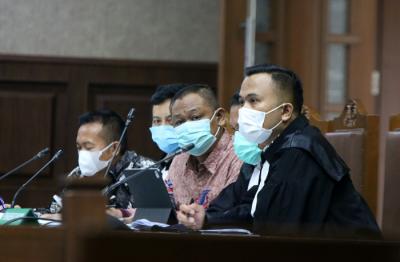 Sidang lanjutan korupsi bansos Covid-19 di Pengadilan Tindak Pidana Korupsi (Tipikor), Jakarta, Jumat (8/7/2021).