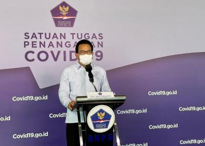 Juru Bicara Satgas Penanganan Covid-19 Wiku Adisasmito saat memberikan Keterangan Pers Harian PPKM Darurat di Jakarta, Kamis (8/7/2021).