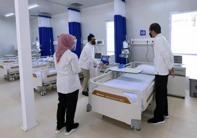 Presiden Joko Widodo saat meresmikan Operasional RS Modular Tanggap Darurat Covid-19 Tanjung Duren di Jakarta Barat, Jumat (6/8/2021).