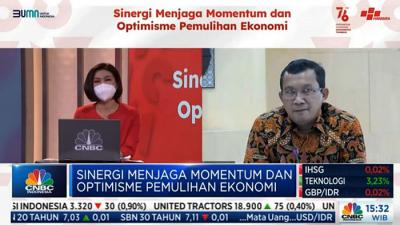 Direktur Utama PT Bank Tabungan Negara Tbk Haru Koesmahargyo memberikan paparannya pada Webinar di Jakarta, pekan ini.