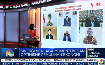 Direktur Utama PT Bank Tabungan Negara Tbk Haru Koesmahargyo memberikan paparannya pada Webinar di Jakarta, pekan ini.