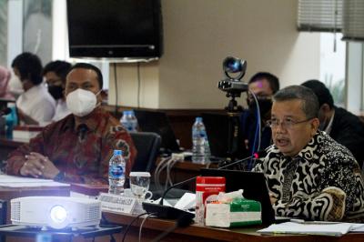 Uji kelayakan dan kepatutan (fit and proper test) di Gedung DPD, Kompleks Parlemen Senayan, Jakarta, Rabu (11/8/2021).