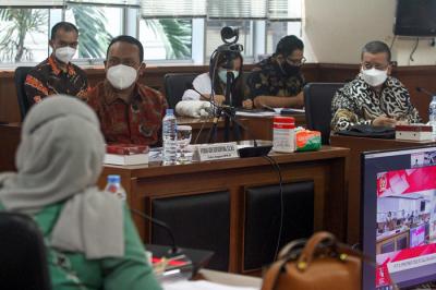Uji kelayakan dan kepatutan (fit and proper test) di Gedung DPD, Kompleks Parlemen Senayan, Jakarta, Rabu (11/8/2021).