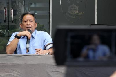 Keterangan pers kasus hukum Jerinx di Polda Metro Jaya, Jakarta Selatan, Sabtu (14/8/2021).