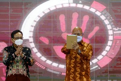 Soft Launching program Desa Peduli Pemilu dan Pemilihan di Kantor KPU RI Jakarta, Jumat (20/8/2021).