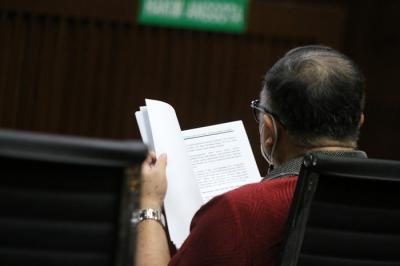 Terdakwa mantan Dirut PT Asabri periode 2011-2016 Mayjen Purn Adam Rachmat Damiri menjalani sidang lanjutan di Pengadilan Tipikor, Jakarta, Senin (23/8/2021).