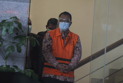 Tersangka Dadan Ramdani menjalani pemeriksaan lanjutan di Gedung Merah Putih KPK, Kuningan, Jakarta Rabu (25/8/2021).