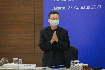 Rapat Umum Pemegang Saham Tahunan dan Rapat Umum Pemegang Saham Luar Biasa PT MNC Kapital Indonesia Tbk di Gedung iNews, Jakarta Pusat, Jumat (27/8/2021).