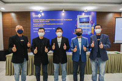 Rapat Umum Pemegang Saham Tahunan dan Rapat Umum Pemegang Saham Luar Biasa PT MNC Kapital Indonesia Tbk di Gedung iNews, Jakarta Pusat, Jumat (27/8/2021).