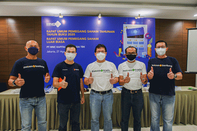 Rapat Umum Pemegang Saham Tahunan dan Rapat Umum Pemegang Saham Luar Biasa PT MNC Kapital Indonesia Tbk di Gedung iNews, Jakarta Pusat, Jumat (27/8/2021).