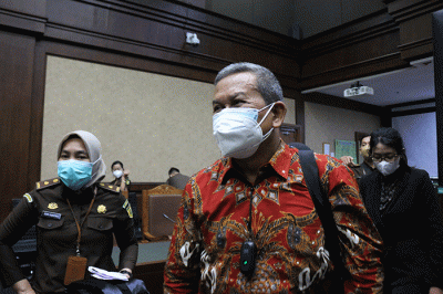 Sidang lanjutan mantan dirut PT Asabri di Pengadilan Tipikor, Jakarta, Senin (30/8/2021).