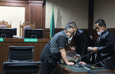 Sidang lanjutan mantan dirut PT Asabri di Pengadilan Tipikor, Jakarta, Senin (30/8/2021).