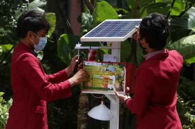 Inovasi berupa alat pengusir hama tikus canggih di kampus UMSurabaya, Jawa Timur, Senin (30/8/2021).