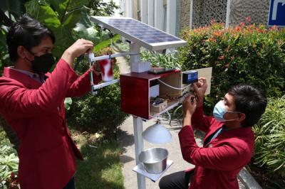 Inovasi berupa alat pengusir hama tikus canggih di kampus UMSurabaya, Jawa Timur, Senin (30/8/2021).
