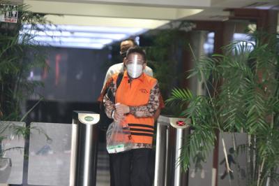 Terdakwa Komisaris PT Arta Niaga Nusantara Handoko Setiono usai menjalani sidang lanjutan secara virtual di Jakarta, Kamis (2/9/2021).