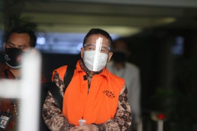 Terdakwa Komisaris PT Arta Niaga Nusantara Handoko Setiono usai menjalani sidang lanjutan secara virtual di Jakarta, Kamis (2/9/2021).