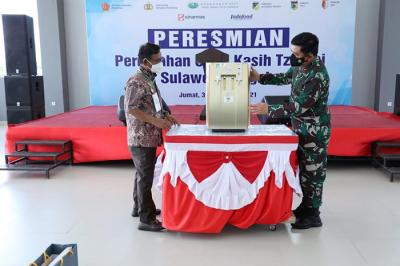 Panglima TNI Marsekal TNI Hadi Tjahjanto meresmikan 1.500 Perumahan Cinta Kasih di Kelurahan Tondo Kecamatan Palu Utara, Jumat (3/9/2021).