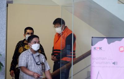 Tersangka Rudy Hartono Iskandar usai menjalani pemeriksaan lanjutan di Gedung Merah Putih KPK, Jakarta, Selasa (7/9/2021).