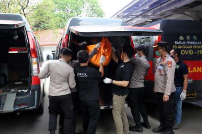 Puluhan jenazah Lapas Tangerang saat diidentifikasi di RSUD Kabupaten Tangerang, Banten, Rabu (8/9/2021).