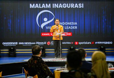 Malam inagurasi Indonesia Visionary Leader 2021 di MNC Conference Hall, iNews Tower lantai 3, Kebon Sirih, Jakarta Pusat, Kamis (9/9/2021).