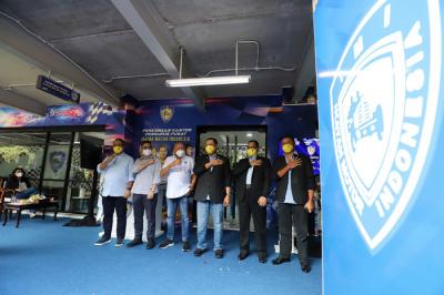 Ketua MPR Bambang Soesatyo memberikan paparannya saat pembukaan kantor Pengurus Pusat Ikatan Motor Indonesia di kawasan Stadion GBK, Jakarta, Jumat (10/9/2021).
