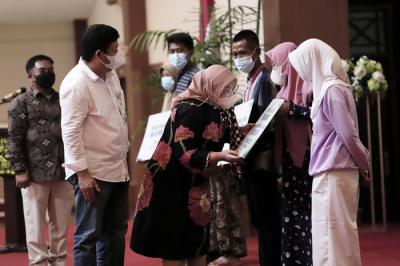 Sosialisasi program BPJS Ketenagakerjaan Bagi Pekerja Bukan Penerima Upah di Cilegon, Banten, Jumat (17/9/2021).