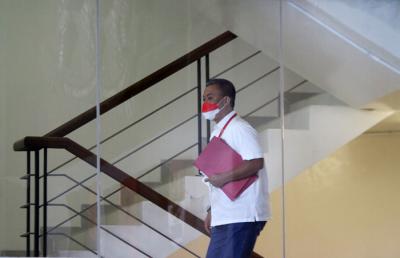 Ketua DPRD DKI Jakarta, Prasetyo Edi Marsudi saat tiba di Gedung Komisi Pemberantasan Korupsi (KPK), kuningan, Jakarta,  Selasa (21/9/2021).