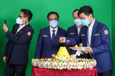 Syukuran HUT Karang Taruna ke-61 dan doa lintas agama untuk nusantara di Jakarta, Minggu, (26/9/2021).