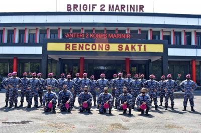 Kenaikan Pangkat Perwira Pertama Brigif 2 Marinir periode 1 Oktober 2021, di Sidoarjo, Jawa Timur, Jumat (1/10/2021).