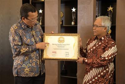 Bank BTN raih Penghargaan Best Priority Banking di ajang Service and Quality Award 2021 di Jakarta, Rabu (6/10/2021).