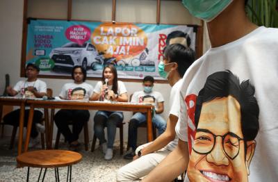 Jumpa pers terkait lomba video pendek dengan tema Lapor Cak Imin Aja! di Kopi Kina, Jakarta Selatan, Minggu (17/10/2021).