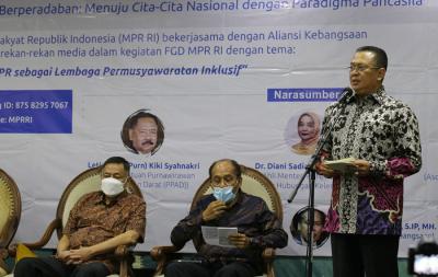 Focus Group Discussion MPR RI di Media Center, Nusantara III, Kompleks Parlemen MPR/DPR-DPD, Senayan, Jakarta, Senin (18/10/2021).