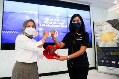 Peluncuran pelayanan telekonsultasi di Lobby Gedung MNC Financial Center, Kebon Sirih, Jakarta Pusat, Senin (18/10/2021).