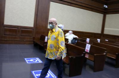 Kiagus Emil Fahmy Cornain menjalani sidang di Pengadilan Tipikor, Jakarta, Senin (18/10/2021).