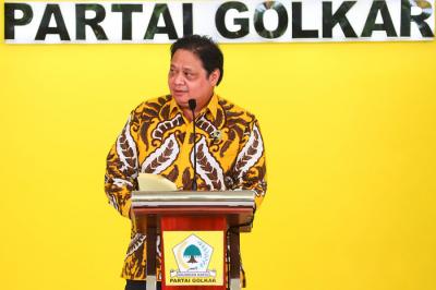 Tasyakuran HUT Ke-57 Partai Golkar di Kantor DPP Partai Golkar, Jakarta, Rabu (20/10/2021).