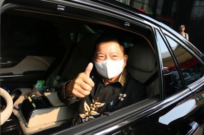 Menteri Perencanaan Pembangunan Nasional/Kepala Bappenas Republik Indonesia Suharso Monoarfa saat menyambangi gedung KPK, Jakarta, Kamis (21/10/2021).