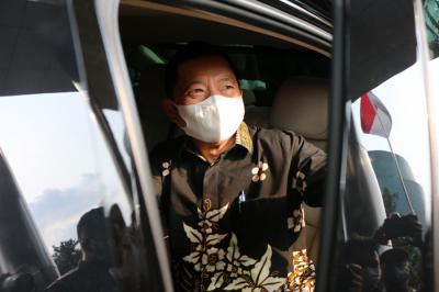 Menteri Perencanaan Pembangunan Nasional/Kepala Bappenas Republik Indonesia Suharso Monoarfa saat menyambangi gedung KPK, Jakarta, Kamis (21/10/2021).
