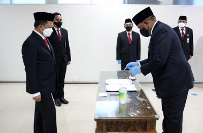 Pelantikan dilaksanakan di Kantor BNPP, Jakarta Pusat, pada Kamis (21/10/2021).