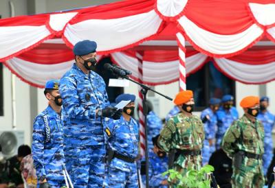 Kasau Marsekal TNI Fadjar Presetyo meresmikan empat satuan baru guna memperkuat pertahanan wilayah udara Indonesia di Ranai Jumat (22/10/2021).