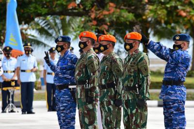 Kasau Marsekal TNI Fadjar Presetyo meresmikan empat satuan baru guna memperkuat pertahanan wilayah udara Indonesia di Ranai Jumat (22/10/2021).