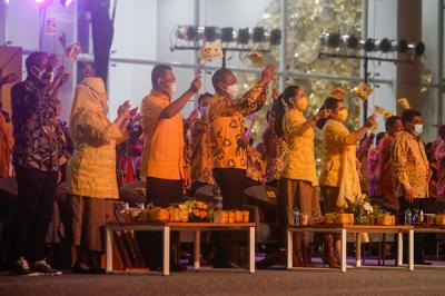 HUT Ke-57 Partai Golkar di Kantor DPP Partai Golkar, Jakarta Barat, Sabtu (23/10/2021).