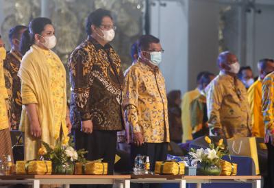 HUT Ke-57 Partai Golkar di Kantor DPP Partai Golkar, Jakarta Barat, Sabtu (23/10/2021).