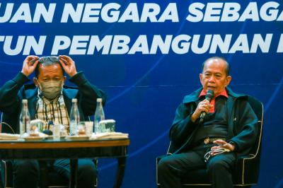 Diskusi bertemakan Haluan Negara sebagai kaidah penuntun pembangunan nasional di Bandung, Jawa Barat, Sabtu (23/10/2021).