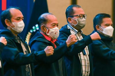 Diskusi bertemakan Haluan Negara sebagai kaidah penuntun pembangunan nasional di Bandung, Jawa Barat, Sabtu (23/10/2021).