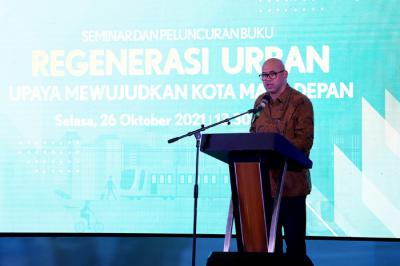 Peluncuran buku berjudul Regenerasi Urban di Bekasi, Jawa Barat, Selasa (26/10/2021).
