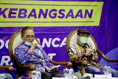 Diskusi Empat Pilar MPR di Media Center, Nusantara III, Kompleks Parlemen MPR/DPR-DPD, Senayan, Jakarta, Rabu (27/10/2021).