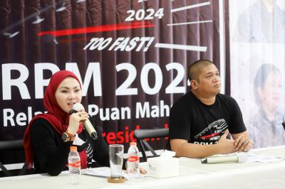 Sejumlah Relawan Puan Maharani (RPM) 2024 menggelar deklarasi nasional Dengan Karakter Taufik Kiemas Mampu Selamatkan Indonesia di Jakarta, Sabtu (30/10/2021).